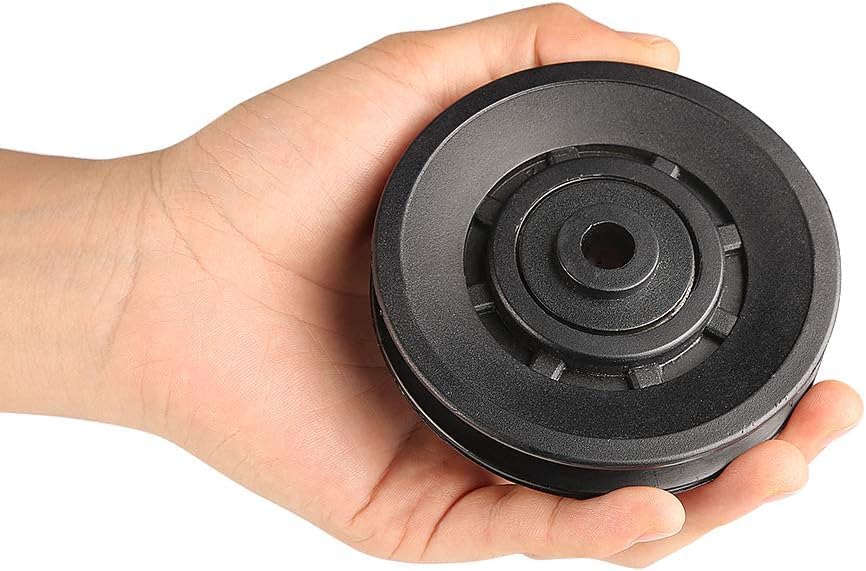 Topfinder 90mm(3.54inch) Universal Bearing Pulley Wheel for Cable Machine Gym Equipment Part Garage Door (2 PCS)