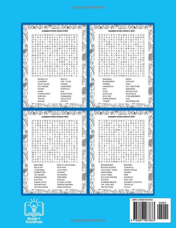 Summer Word Search Book for Adults: 100+ Large Print Puzzles with 2000+ Unique Words to Challenge Your Mind and Help You Relax