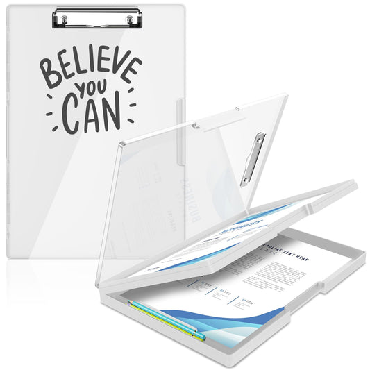 Sooez Clipboard with Storage, Heavy Duty Cleaview Clip Boards 8.5x11 with Dual Storage, Dry Erase Plastic Nursing Clipboard, High Capacity Clipboards Folder for Teacher Nurse, School & Office Supplies