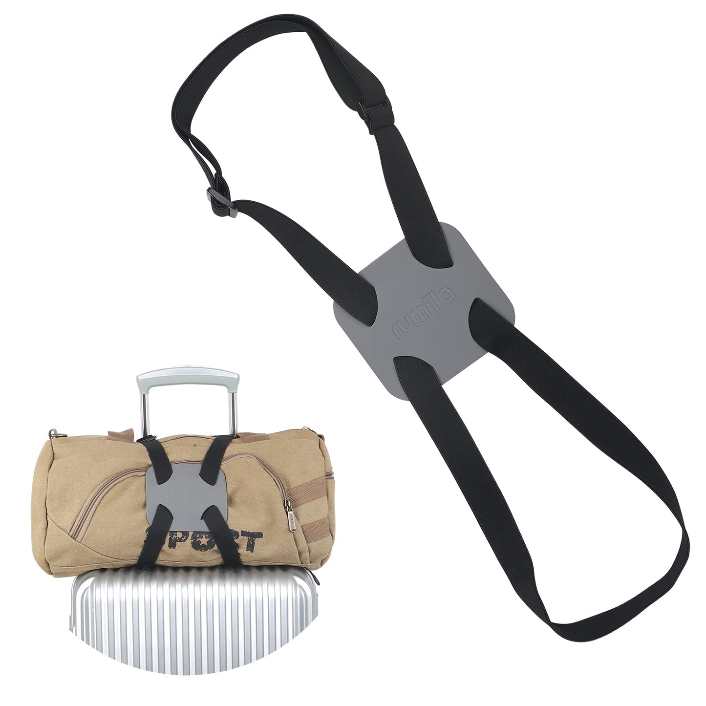 Luggage Straps Bag Bungee， Luggage Straps Suitcase Adjustable Belt，Add a Bag Easy to Travel Suitcase Elastic Strap Belt – (Black)