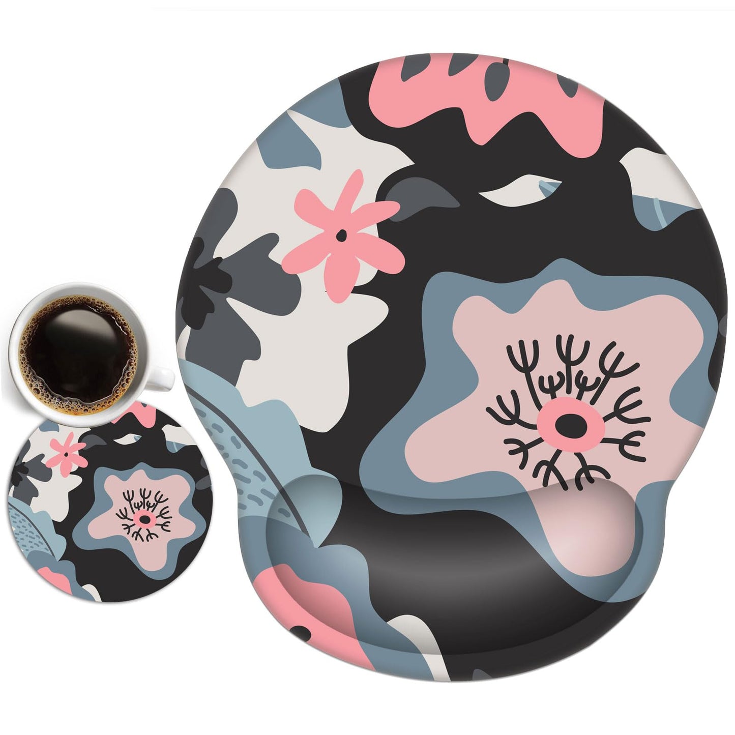 DINKY Ergonomic Mouse Pads, Cute Mouse Pad with Wrist Rest Support Gel, Non-Slip PU Base Mouse Mat with Memory Foam for Home, Office and Gaming, Easy Typing & Pain Relief- Fiery Red