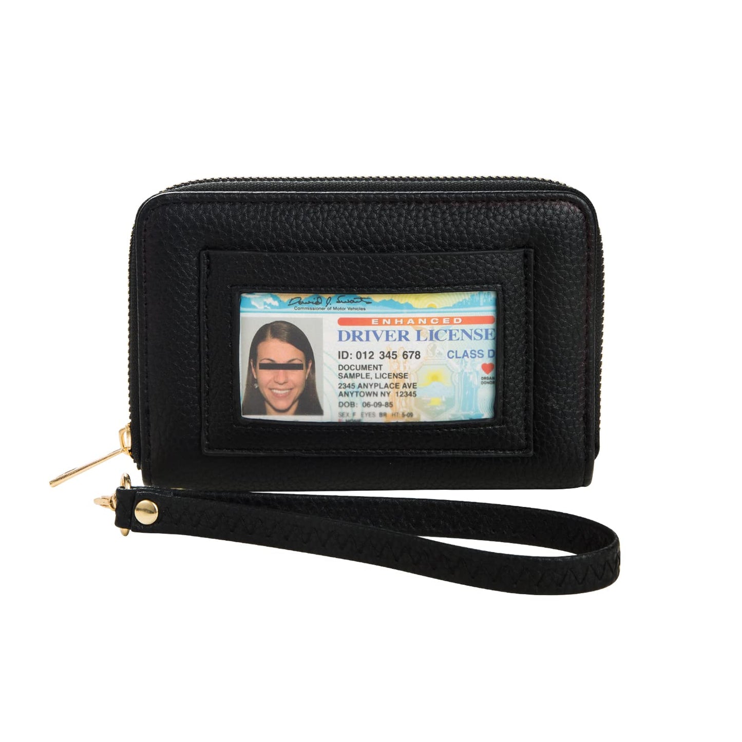 FACAI RFID Wallet Women, Small Wallet for Women, Credit Card Holder, Wristlet Wallet with ID Window Black