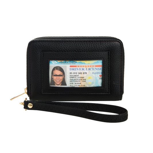 FACAI RFID Wallet Women, Small Wallet for Women, Credit Card Holder, Wristlet Wallet with ID Window Black