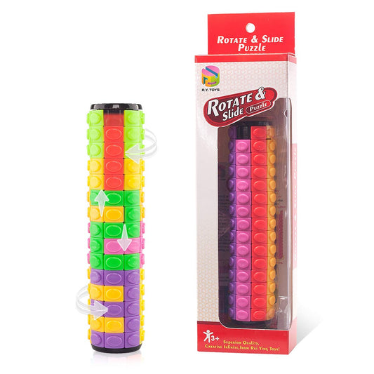 R.Y.TOYS Rotate and Slide Puzzle-Design Patent,Fidget Toys(Restore Order/Create Patterns) 8 Colors,3 and 5 Layers-Detach Piece for Quick Play,Brain Teaser,Sensory Toys Gifts,Easter Basket Stuffers