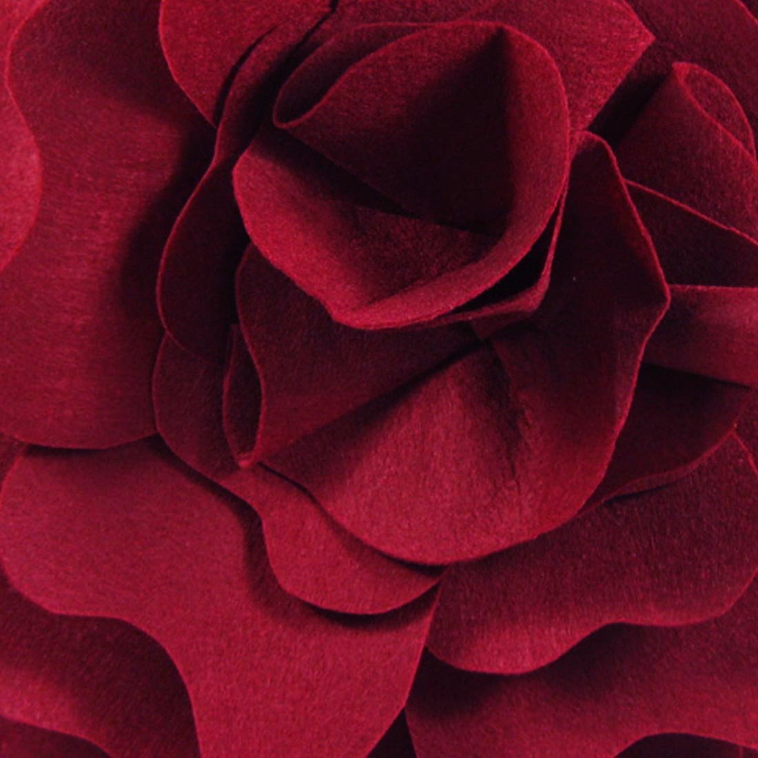 kilofly Home Decorative Throw Pillow Cover, 18" x 18", 3D Floral Red