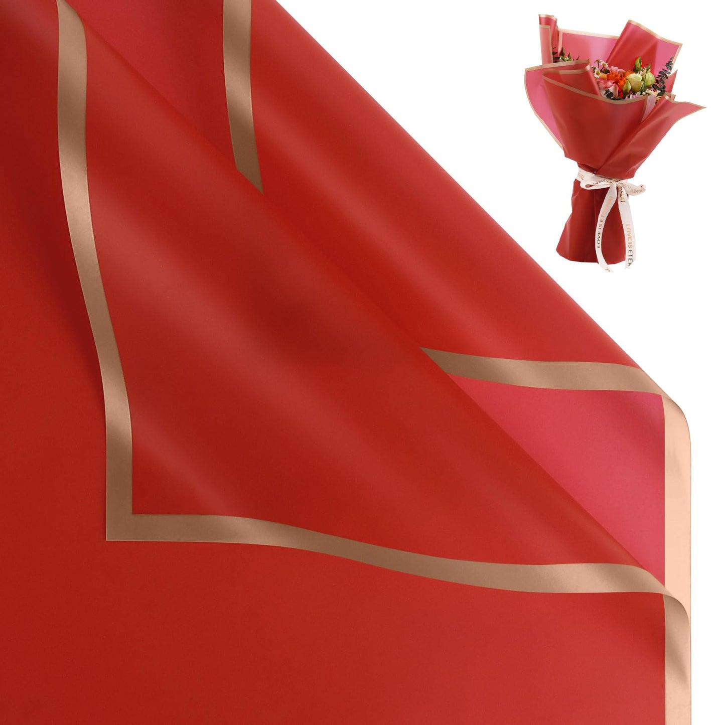 20 Sheet Flower Wrapping Paper - Waterproof Floral Bouquet Wrapping Paper, Florist Supplies Packaging Paper for Wedding Birthday Gift DIY (Fog color)