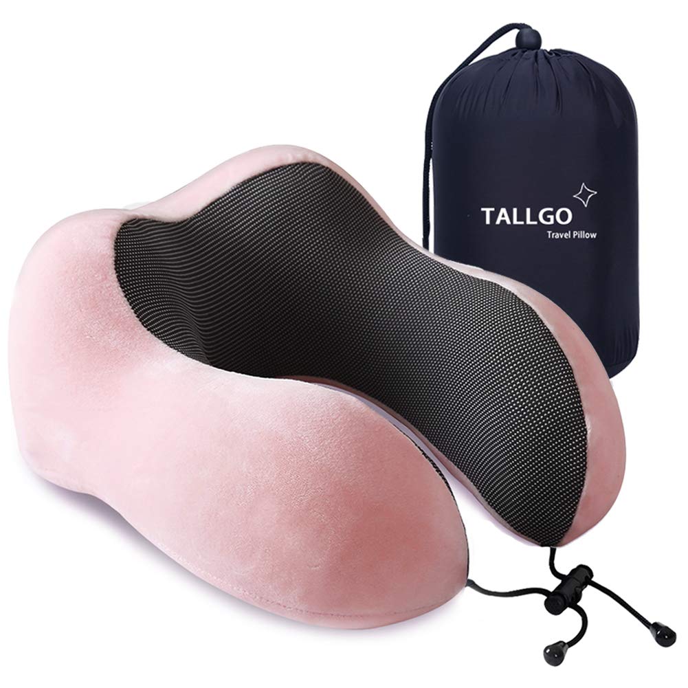 Travel Pillow, Best Memory Foam Neck Pillow Head Support Soft Pillow for Sleeping Rest, Airplane Car & Home Use (Black)