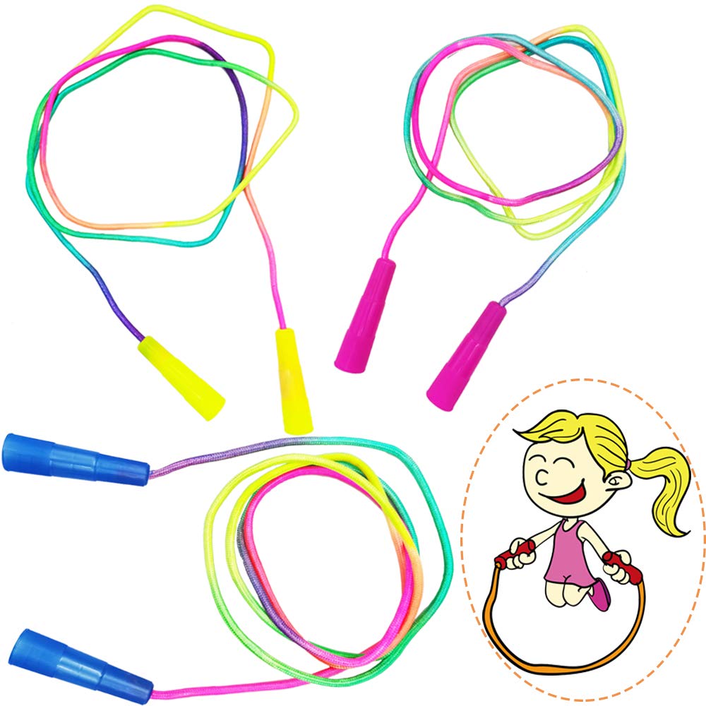 10 pcs Rainbow Jump Rope Set Durable Nylon Skipping Ropes,Safty Vibrant Jumping Ropes for Girls or Boys Physical Education Skipping Rope(7.2 Feet)