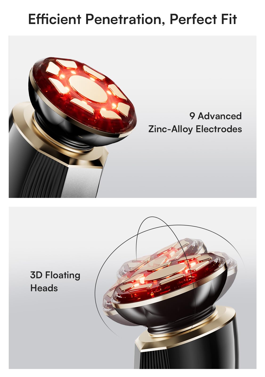 INIA 3-in-1 Red Light Therapy for Face and Neck, Skin Tightening Device True Beauty Glow Facial Massager for Skin Care, Effective Wrinkle Reduction Anti-Aging with Lifting, Tightening, Infusing