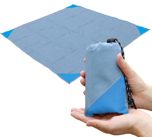 Orga'Neat Pocket Picnic Blanket, Sandproof Lightweight Pocket Camping Tarp, 55″x 60″ Foldable & Fits into Small Bag, Water Resistant Washable Quick Dry Compact Beach Mat for Outdoor Recreation