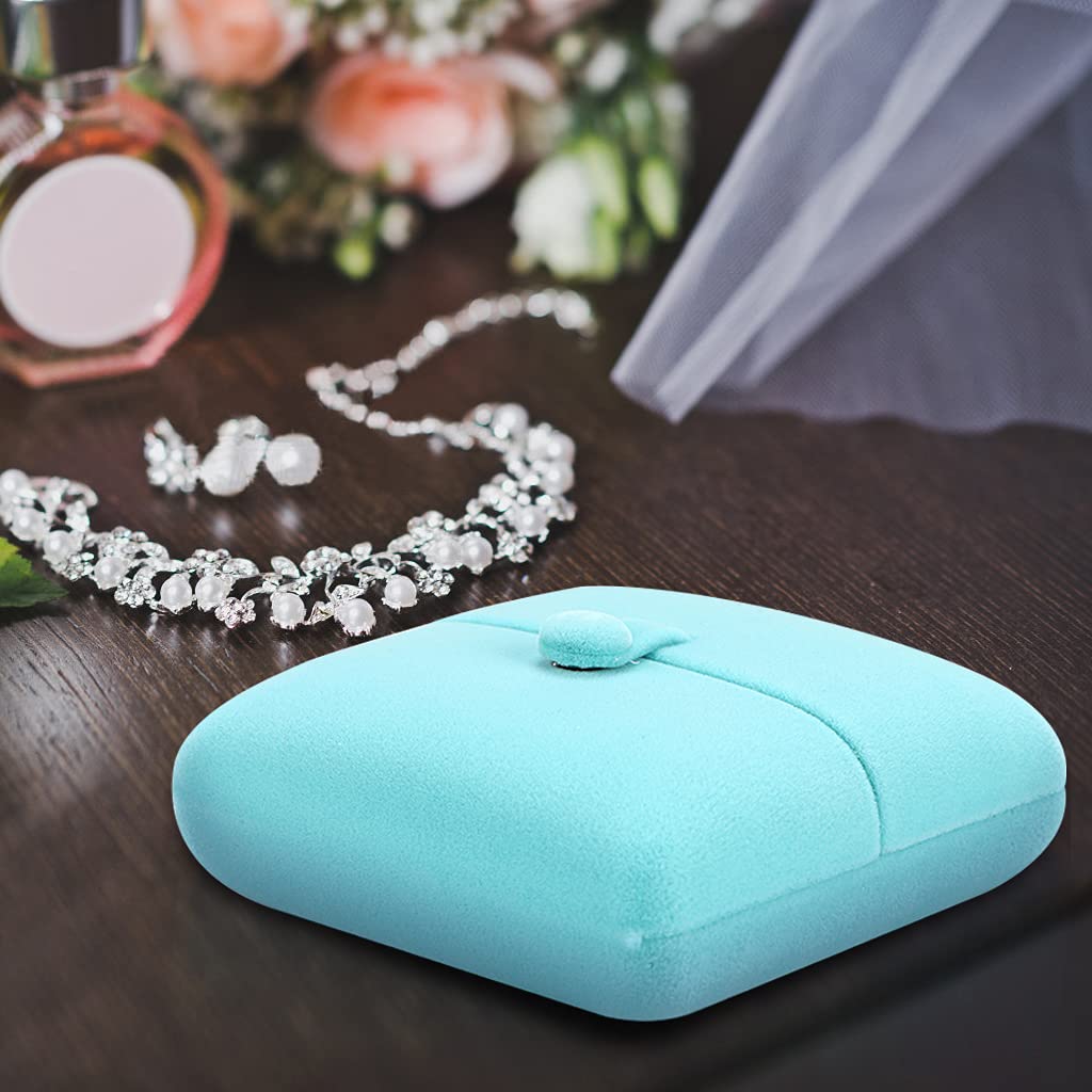 MDLUU Velvet Bracelet Gift Box, Bangle Holder Case, Jewelry Storage Displays for Birthday, Wedding, Valentine's Day, Anniversary (Cyan Blue)