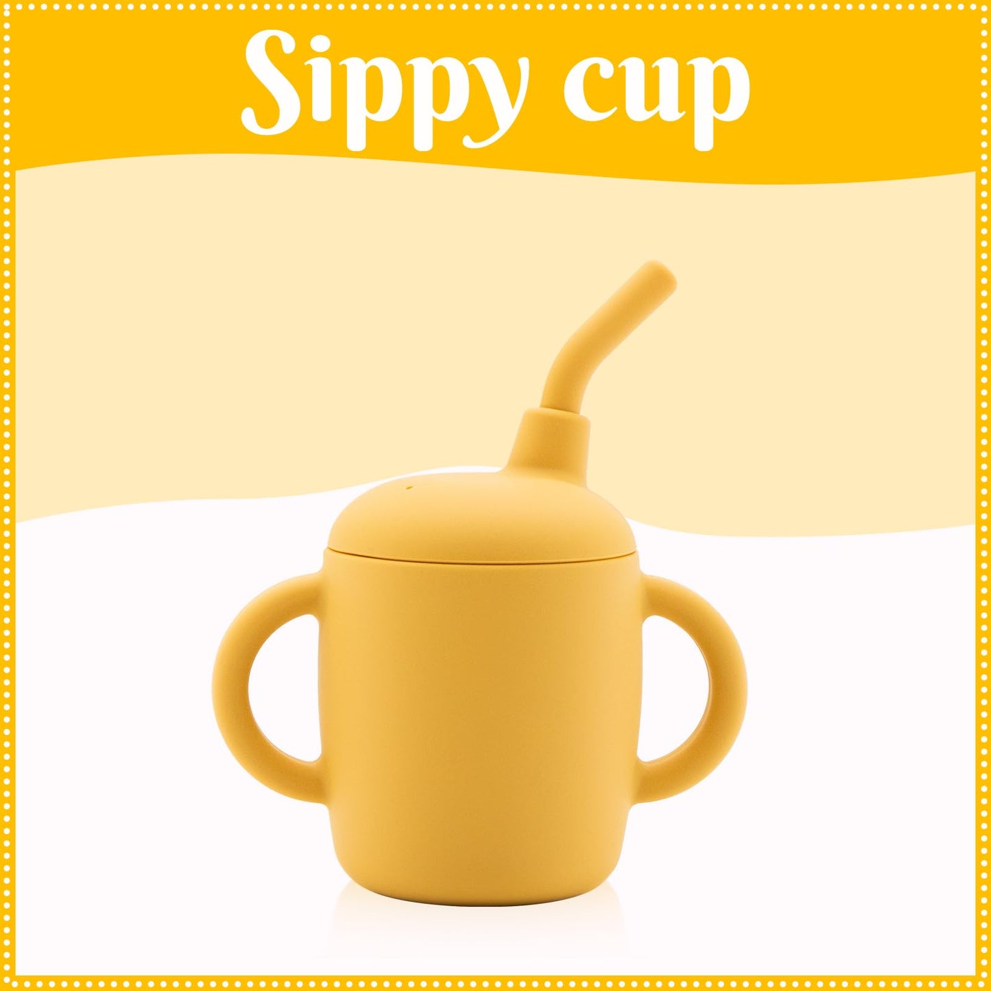 CHCC Silicone Baby Feeding Set, 6 Pcs, Baby Led Weaning Supplies, BPA Free, Yellow