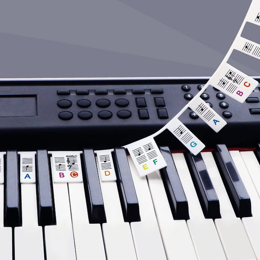 Removable Piano Key Stickers Note Labels for 88 Key Full Size GICUNK Silicone Reusable Piano Keyboard Stickers for Beginners Comes with Box(Color)