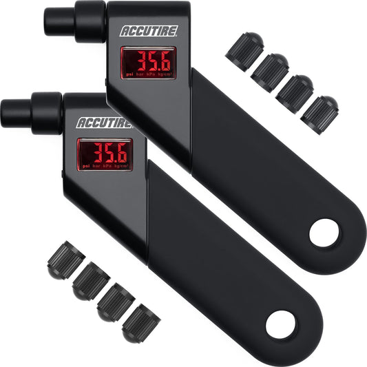Accutire MS-4021B Digital Tire Pressure Gauge with 4 Valve Caps, 5-150psi (psi, bar, kPa, kg/cm2)
