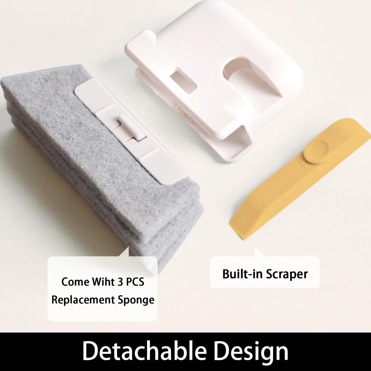 Magic Window Track Cleaner Brush Kit, 3-in-1 Design for Sliding Doors, Car Vents, Keyboards, 3 Pack Window Cleaning Tools with 3 Replacement Heads