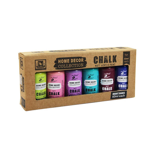 Chalk Paint Set - Matte Acrylic Painting Supplies for DIY Crafts, Furniture, Indoor Outdoor - Multisurface, Non Toxic, 60mL Bottles, Muted