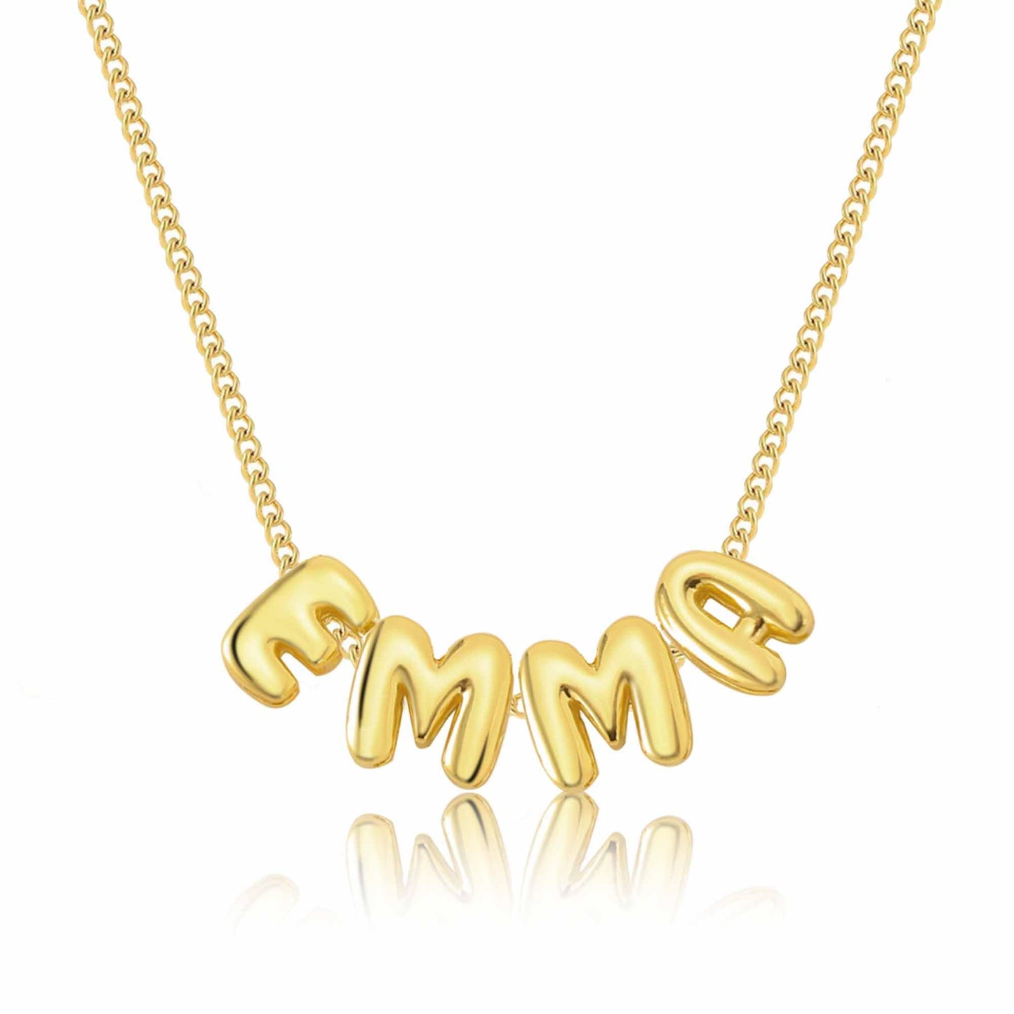 Yofair Name Necklace Personalized Custom Any Name Necklaces Jewelry 18K Gold Plated Nameplate Pendant Personalized Gift for Women