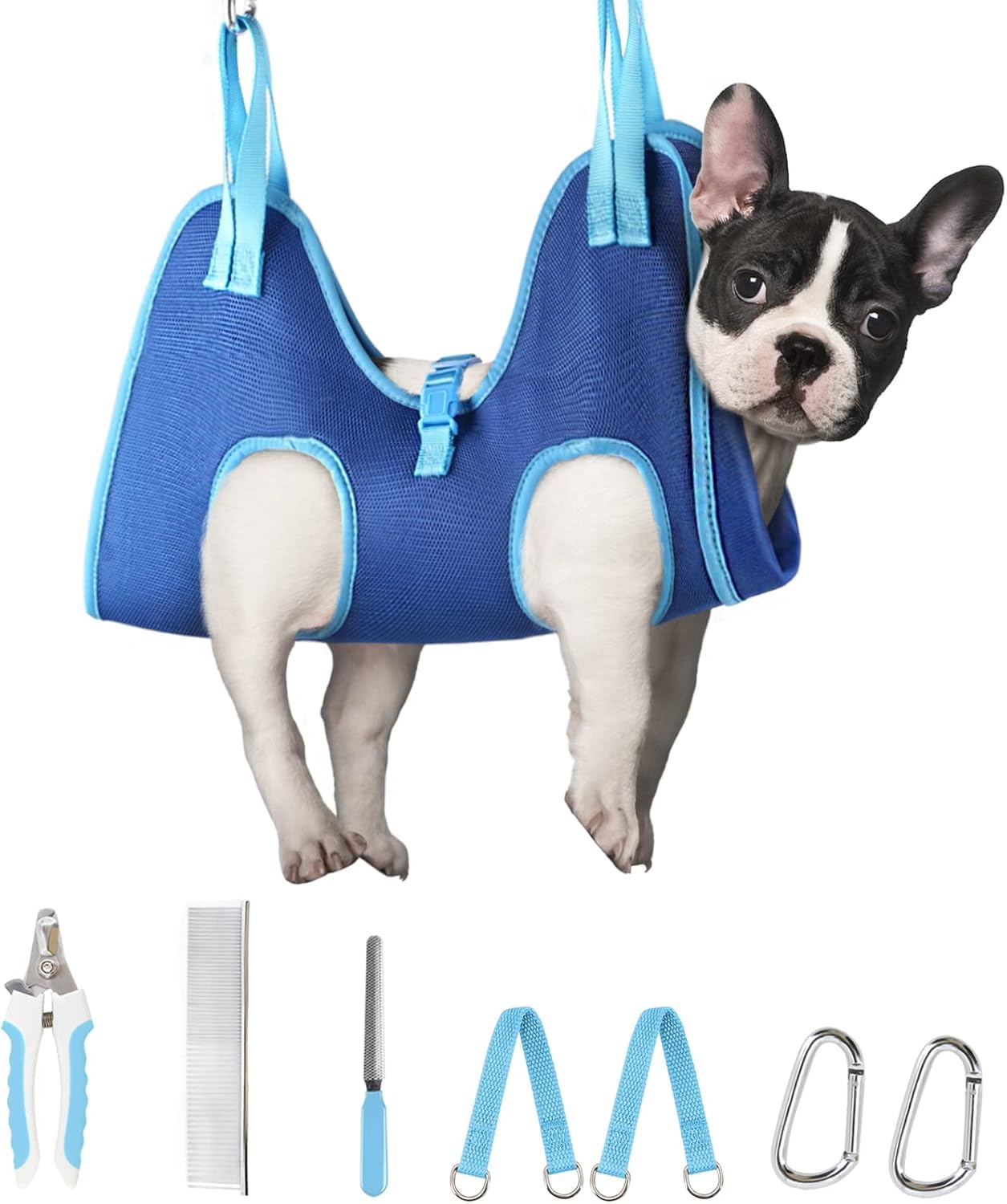 Supet Dog Grooming Hammock for Dog and Cat, Relaxation Pet Grooming Sling Helper, Breathable Pet Grooming Hammock for Nail Trimming, Ear/Eye Car with Nail Clippers/Trimmers/Scissors