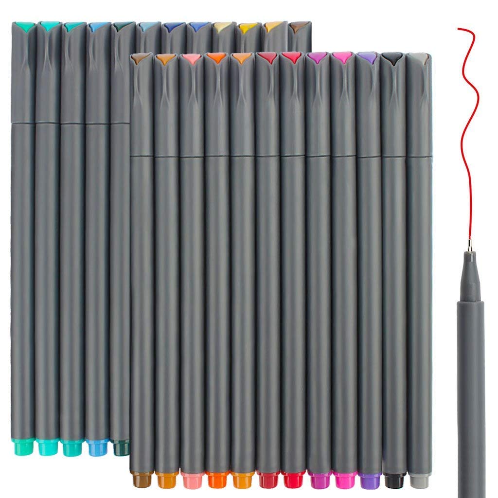 Taotree Journal Planner Pens, 24 Black Fine Point Pens, Ideal for Art, Crafts, Scrapbooks, School, Office, and More
