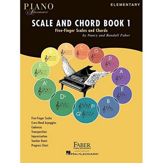 Piano Adventures: Scale and Chord Book 1 - Five-Finger Scales and Chords | Beginner Piano Technique Workbook | Sheet Music Book for with Arpeggios and ... Piano Method Book (Faber Piano Adventures)