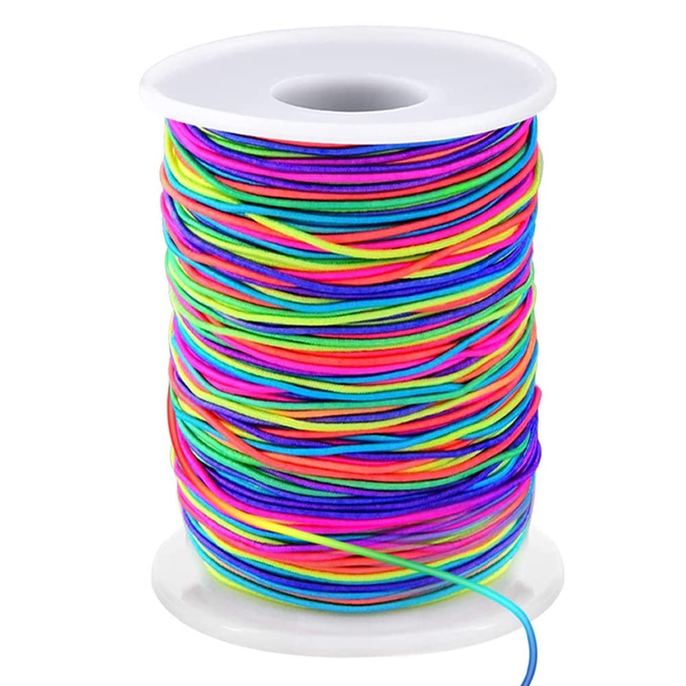 1mm Stretchy Bracelet String, Sturdy Rainbow Elastic String Elastic Cord for Jewelry Making, Necklaces, Beading and Crafts
