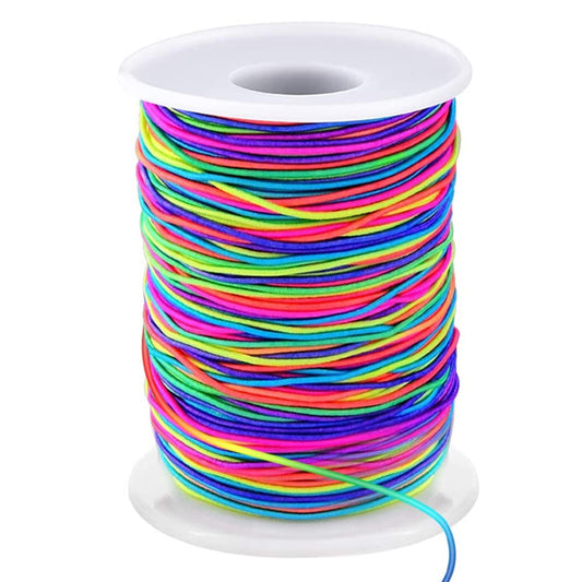 1mm Stretchy Bracelet String, Sturdy Rainbow Elastic String Elastic Cord for Jewelry Making, Necklaces, Beading and Crafts