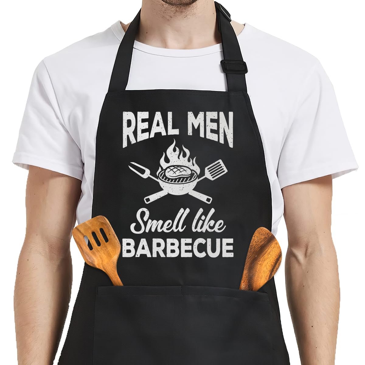 SANDJEST Funny Apron for Dad - Birthday Father’s Day Cooking Grilling Gifts for Mens
