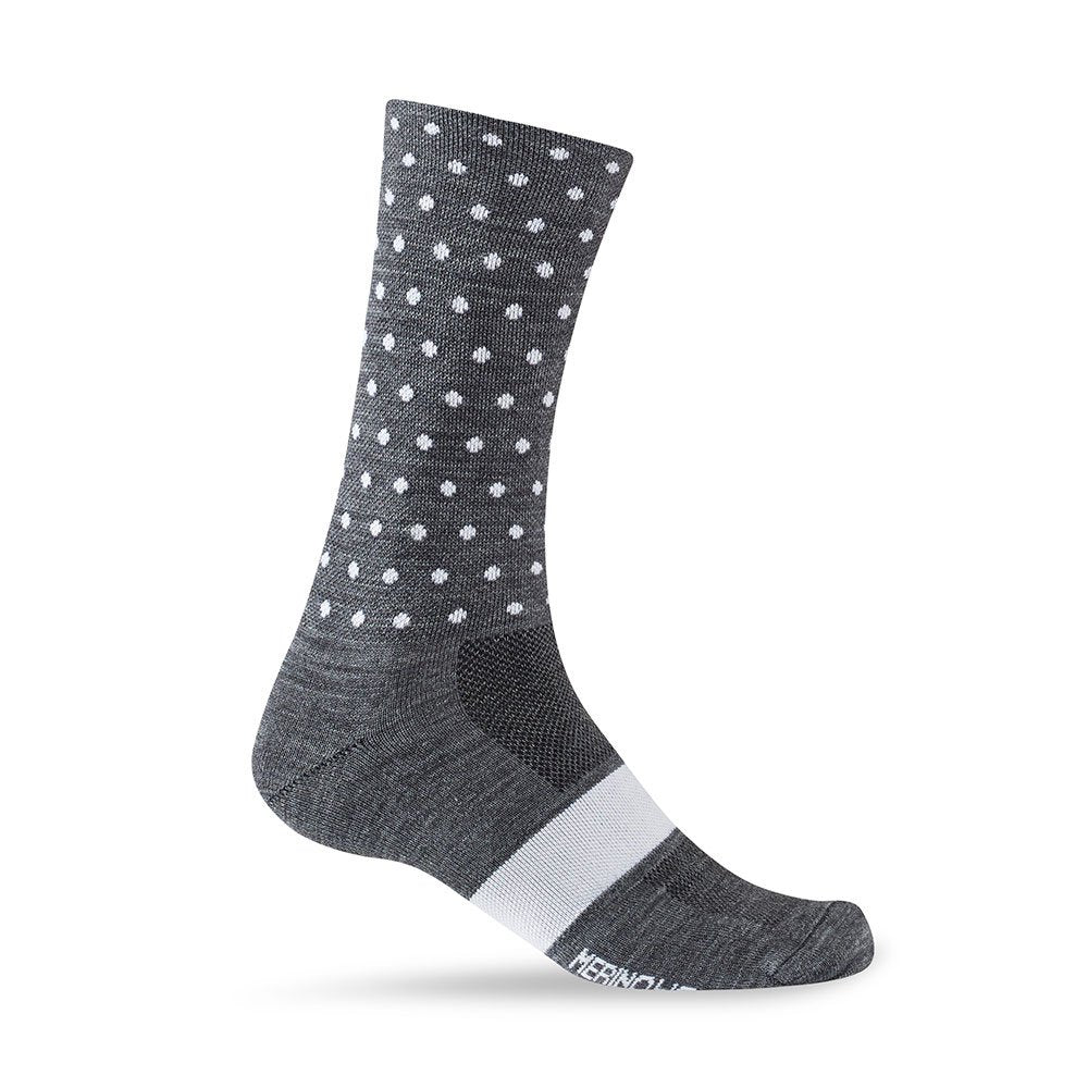 Giro Seasonal Merino Wool Adult Cycling Socks - Charcoal/White Dots (2024), X-Large