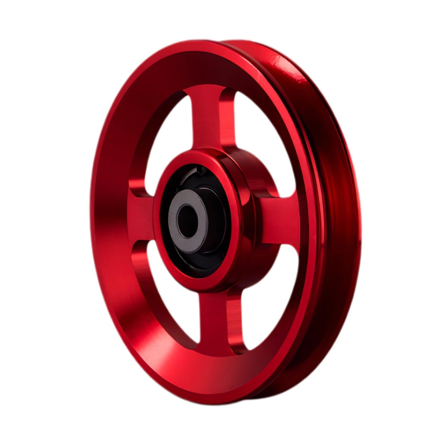 Gueiddi Aluminum GYM Pulley Wheel, Universal Aluminum Alloy Bearing Pulley Wheel for Cable Machine Gym Equipment Part Garage Door (Red 114-115mm)
