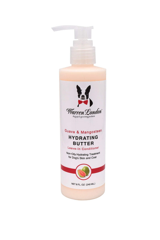 Warren London Hydrating Butter Leave in Pet Conditioner for Dogs | Lotion for Skin and Coat | Aloe Puppy & Dog Conditioner for Hair Detangler, Dry Skin, & Pet Fur Dandruff | Made in USA | Guava 8oz