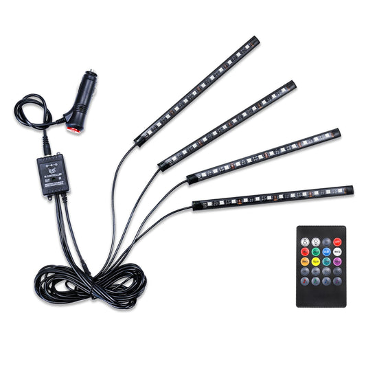 LivTee Smart LED Car Lights Interior with USB Port, LED Strip Fiber Optic Ambient Lighting Car, Wireless App Control, Sync to Music, Car Decorations Interior Accessories Gifts for Women Men, 6 in 1