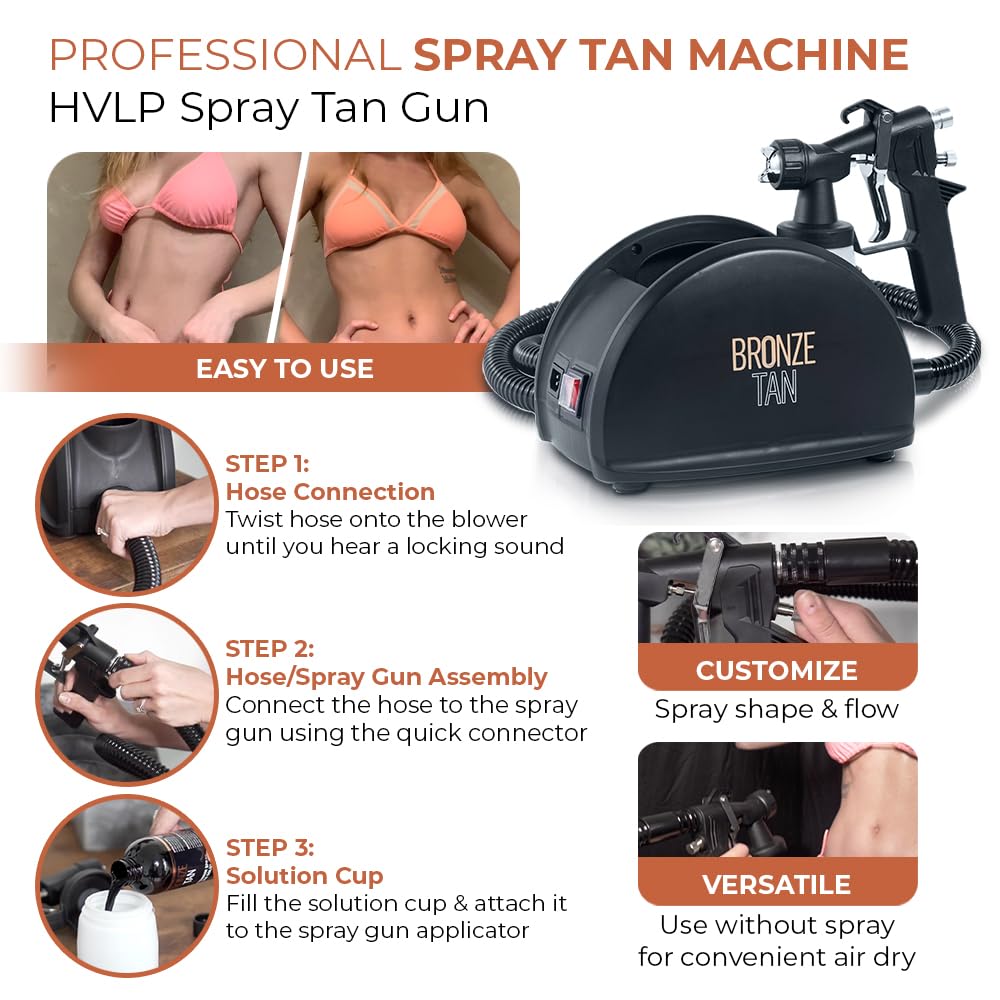 Spray Tan Machine - HVLP Spray Tan Gun with Sleek Design - Professional Spray Tanning Machine for Salon and Mobile Spray Tan Owners by Bronze Tan
