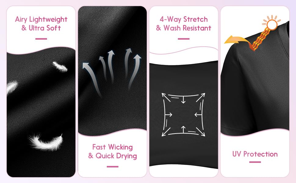 Opna Women's Short Sleeve Moisture Wicking Athletic Shirts Black