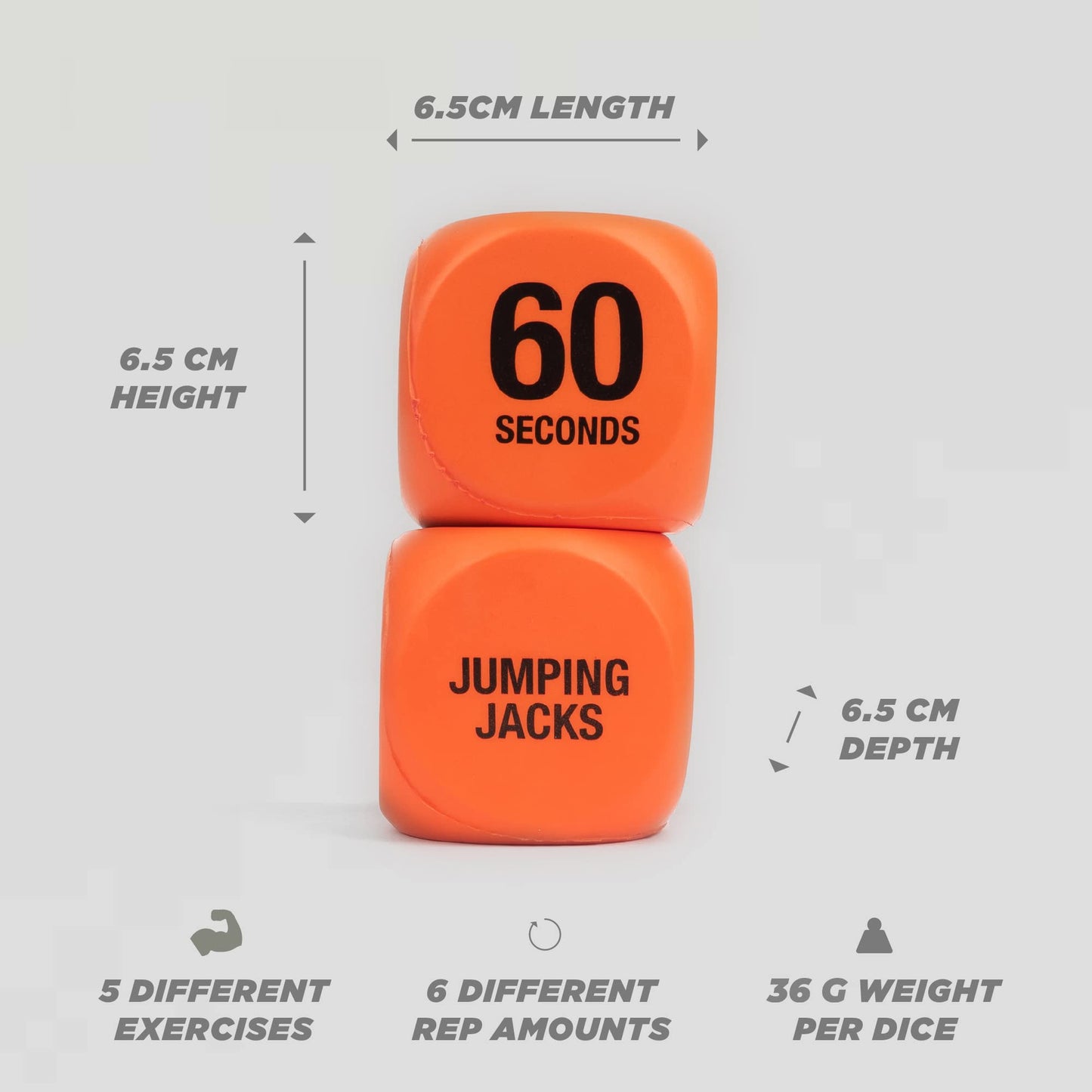 Phoenix Fitness Exercise Dice - Workout Dice Game for Cardio, HIIT Training and Exercise Classes - Full Body Training includes Push Ups, Squats, Jumping Jacks, Crunches & Wildcard - Home and Gym