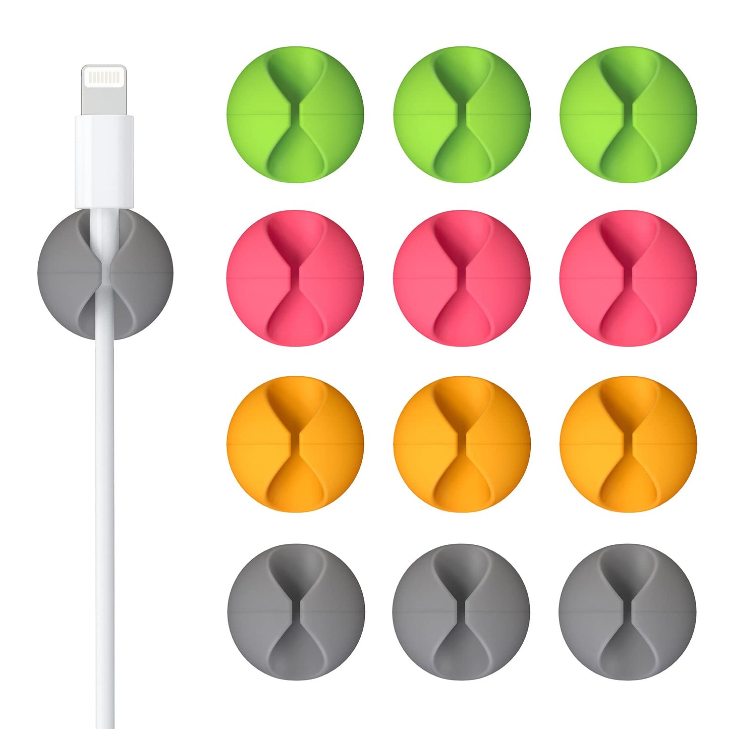 18 Pack Mini Cable Clips, Znben Cord Organizer Holder Adhesive Cord Management Charger Wire Holder Clips for Desk, Home, Office, Car, Cubicle, Nightstand Black