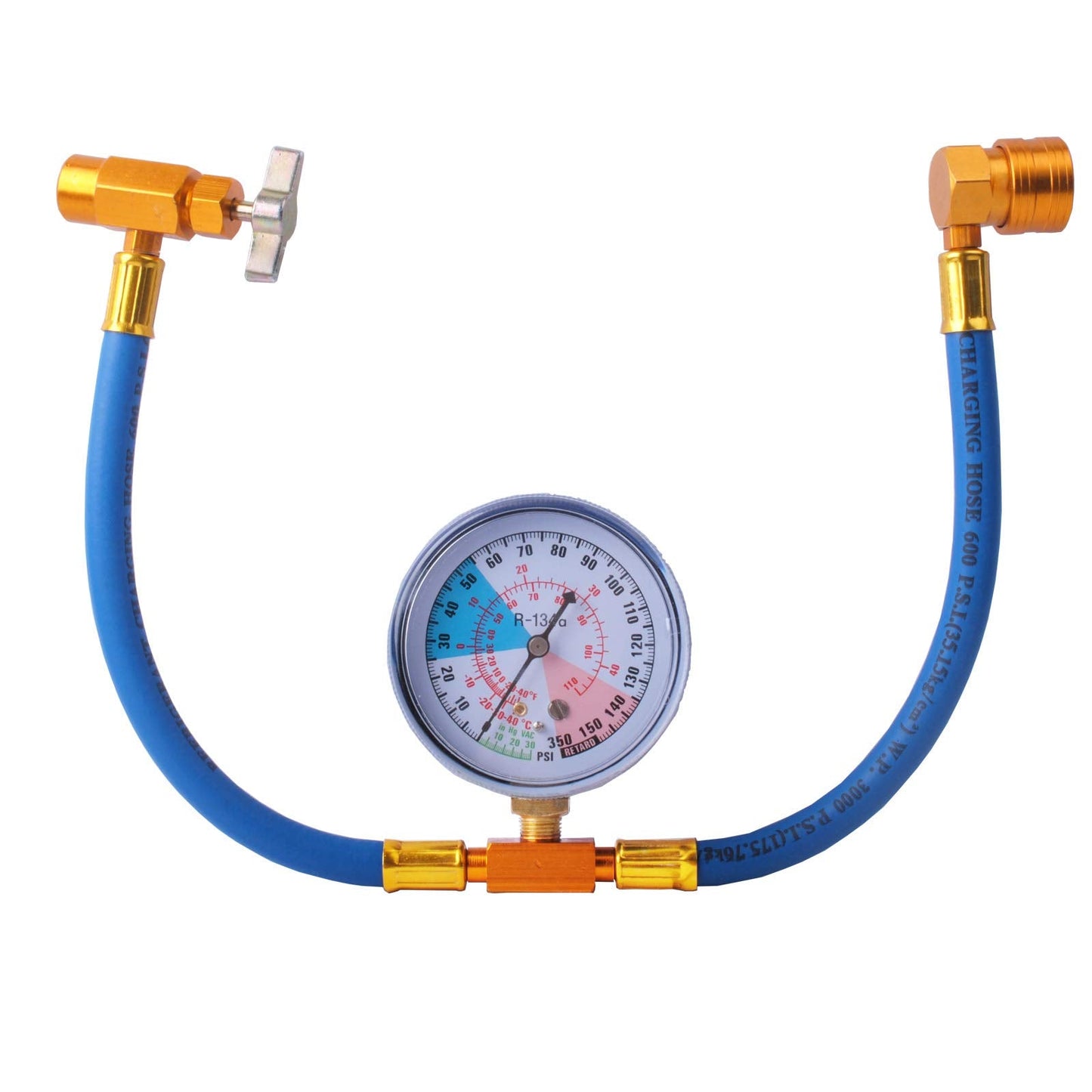 R134A Car AC Refrigerant Charge Hose Kit Recharge Hose with Gauge,A/C 1/2 Recharge Measuring Kit Can Tap Air Conditioning Pressure Gauge R134A by Ketofa