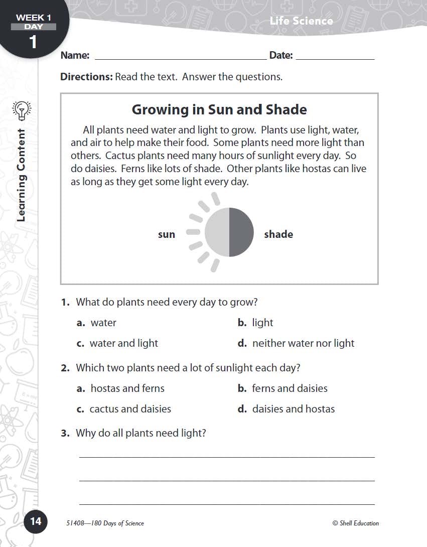 180 Days™: Science, Earth and Space Science for 2nd Grade Practice Workbook for Classroom and Home, Cool and Fun Practice Created by Teachers (180 Days of Practice)