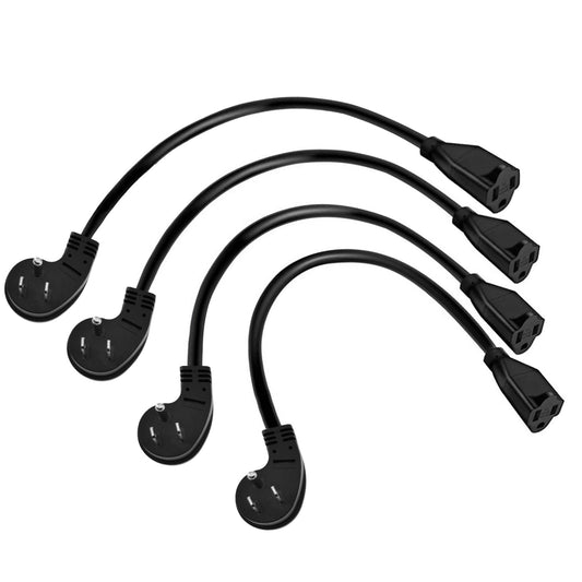[ETL Listed] Miady Short Power Extension Cord Outlet Saver, 16AWG/13A, 3 Prong (10 Pack, Black, 8 Inch)