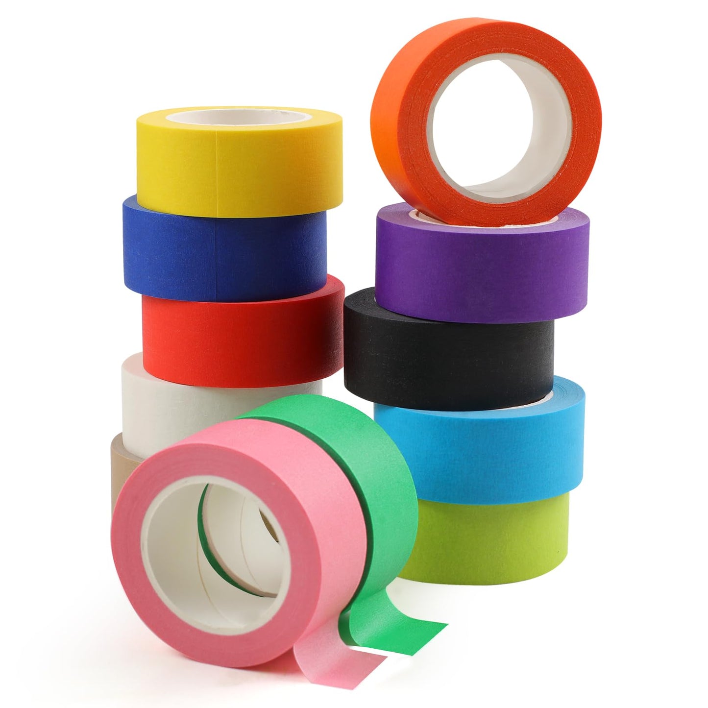 Guirnd 12PCS Colored Masking Tape, Kids Art Supplies, DIY Craft Tape, Colored Tape Rolls, Colored Painters Tape, 1.7cm x 12m (2/3In x 13Yards)