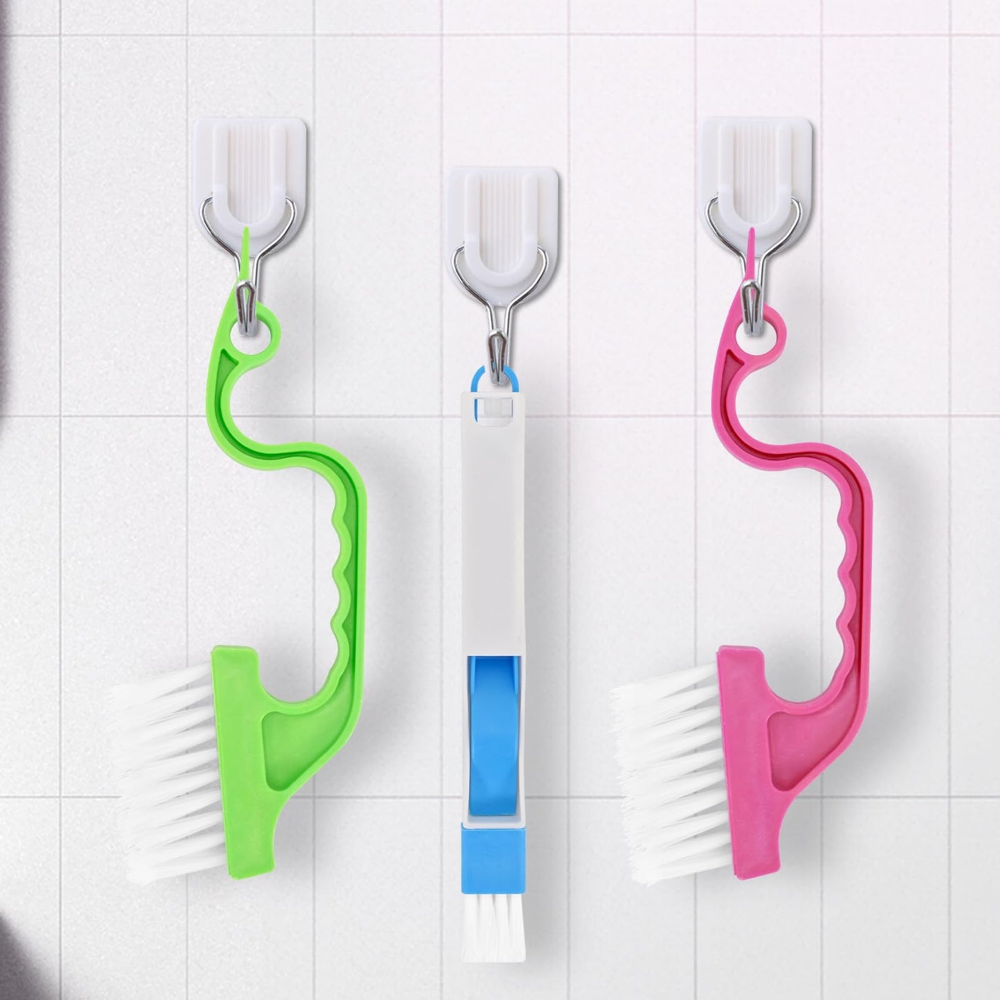 Eduftis 7Pcs Crevice Cleaning Brush, Multifunctional Window Track Cleaning Tools and Window Groove Cleaning Brush, Home Kitchen Bathroom Window Faucets, Easy to Use Cleaner Supplies Tool