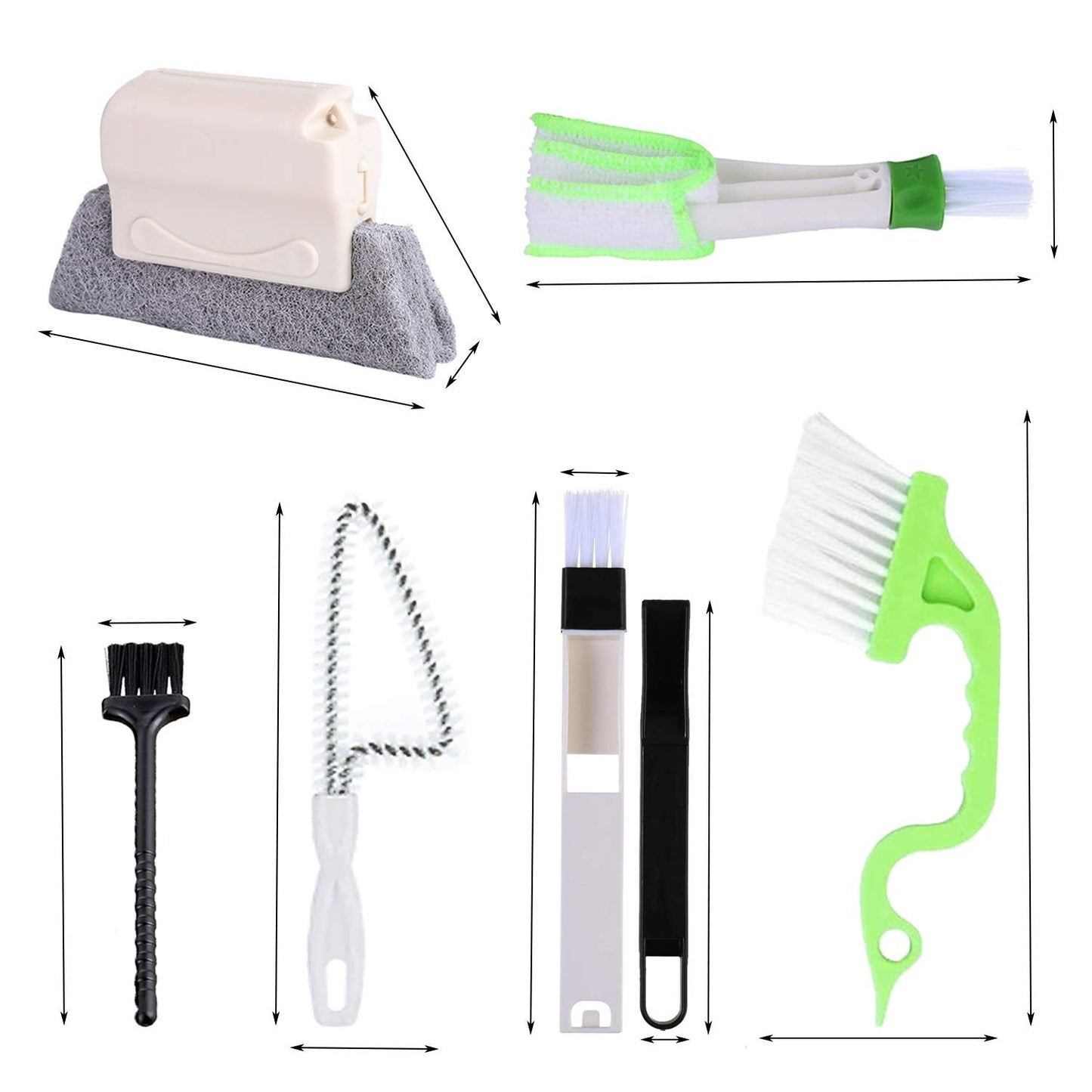 8 Pcs Hand-held Groove Gap Cleaning Tools,Door Window Track Cleaning Tools Groove Corner Crevice Cleaning Brushes for Sliding Door/Tile Lines/Shutter/Car Vents/Air Conditioner/Keyboard
