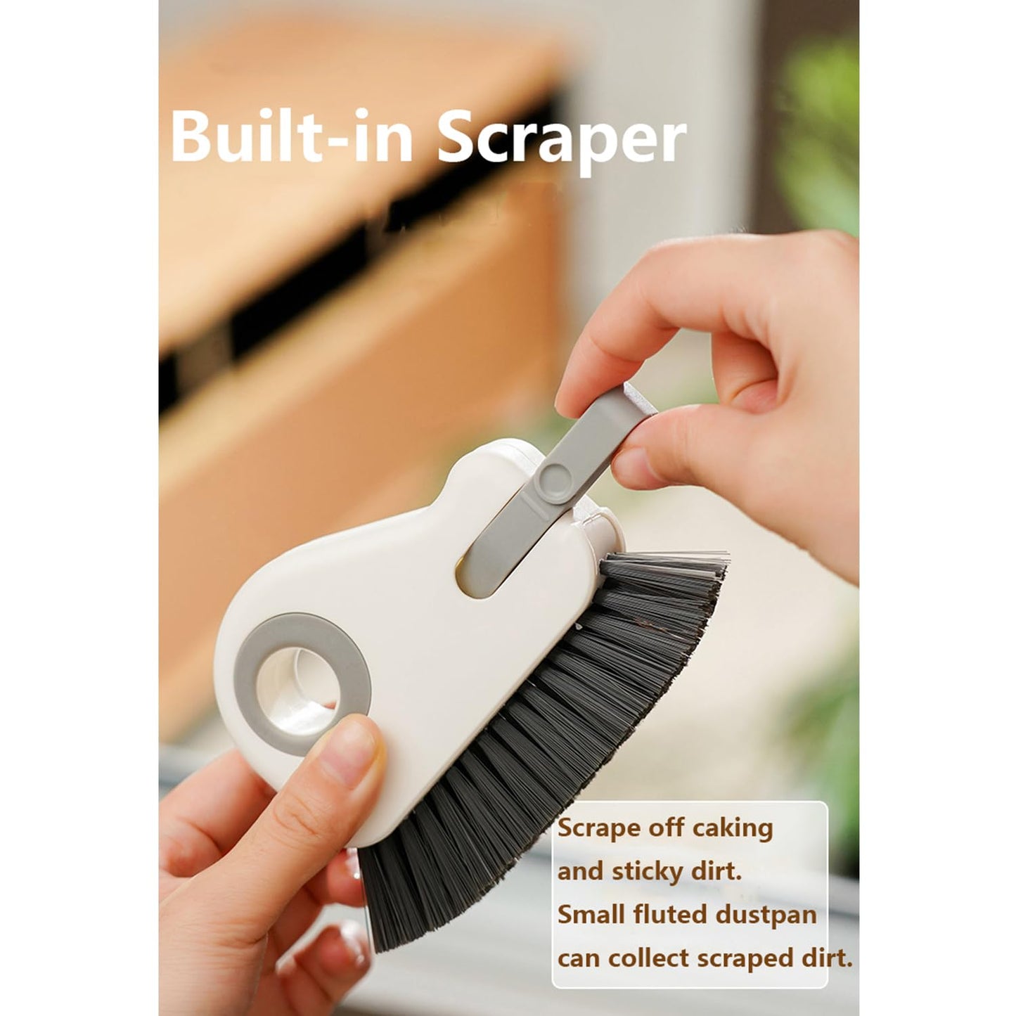 ESUOHYM Groove Cleaning Brush 2 in 1 Grout Cleaner Tool Grip Brush Hard Bristle Crevice Cleaning Brush for Sliding Door Track, Window Sill, Window Seal