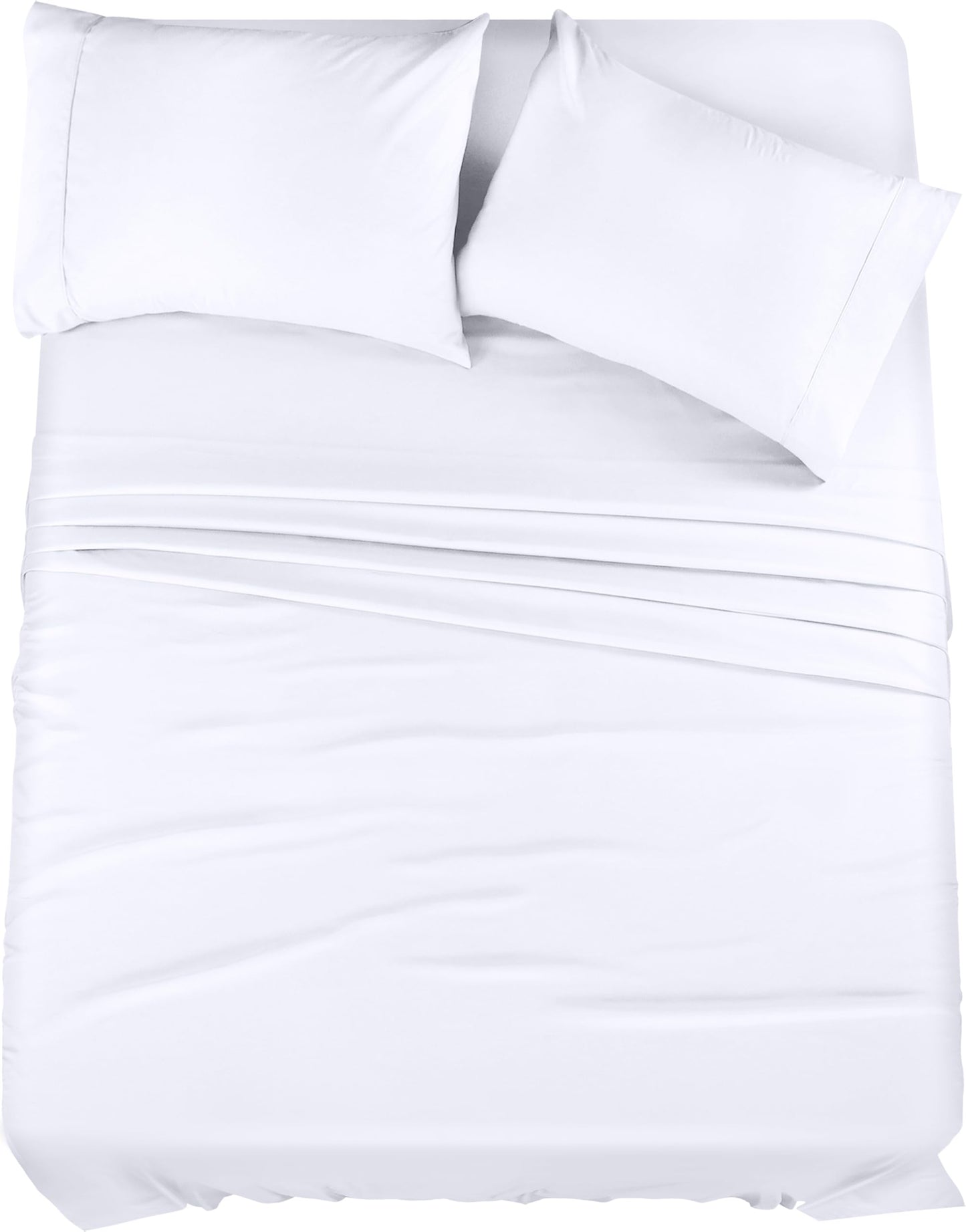 Utopia Bedding Queen Sheet Set – 4 Piece Bed Sheets for Queen Size Bed, Soft and Breathable Microfiber, Includes 1 Fitted Sheet, 1 Flat Sheet and 2 Pillowcases (White)