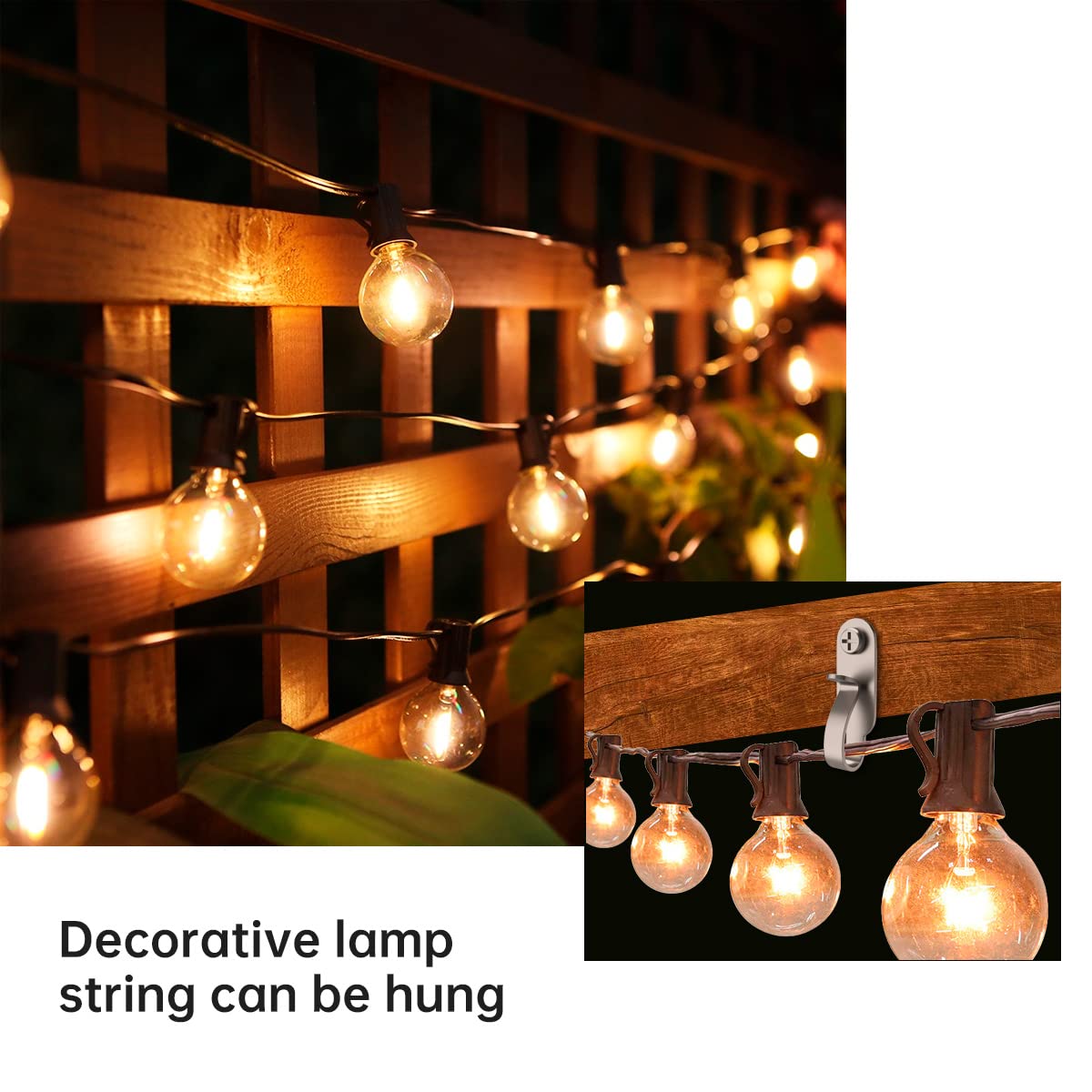 GEZIDEA Hanger Hooks for Christmas Lights, Wires and Fairy Lights, Stainless Steel, 20 Pack