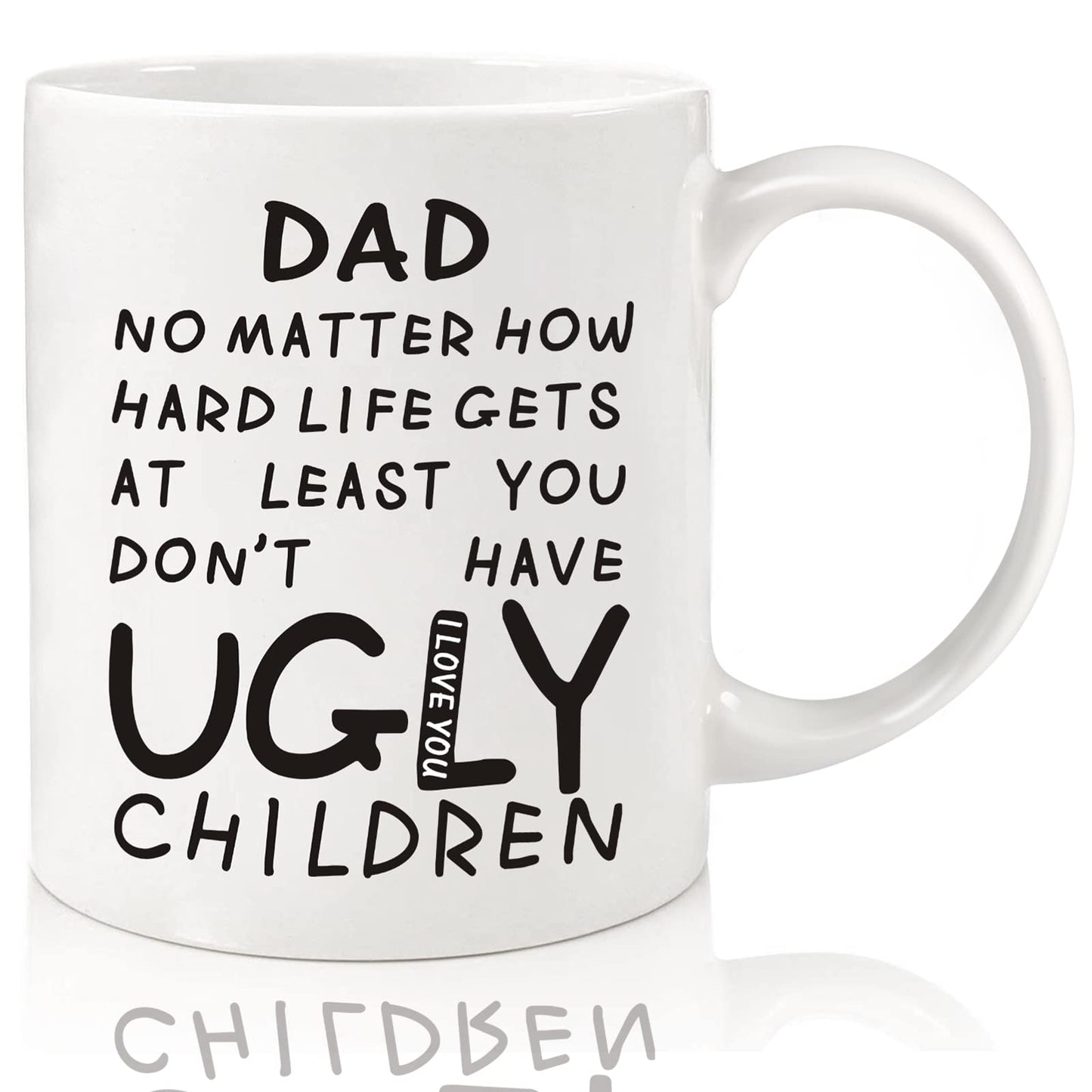 Fathers Day Dad Gifts from Daughter Son Kids Wife,11oz Funny Black Coffee Mug Gifts for Dad Husband,Cool Fathers Day Present Ideas for Daddy,Personalized Anniversary Birthday Presents for Papa Stepdad