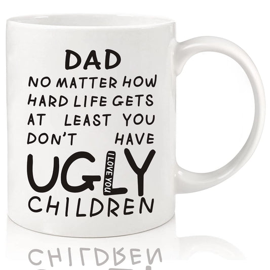 Fathers Day Dad Gifts from Daughter Son Kids Wife,11oz Funny Black Coffee Mug Gifts for Dad Husband,Cool Fathers Day Present Ideas for Daddy,Personalized Anniversary Birthday Presents for Papa Stepdad