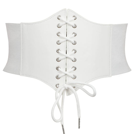 JASGOOD Women’s Elastic Costume Waist Belt Lace-up Tied Waspie Corset Belts for Women