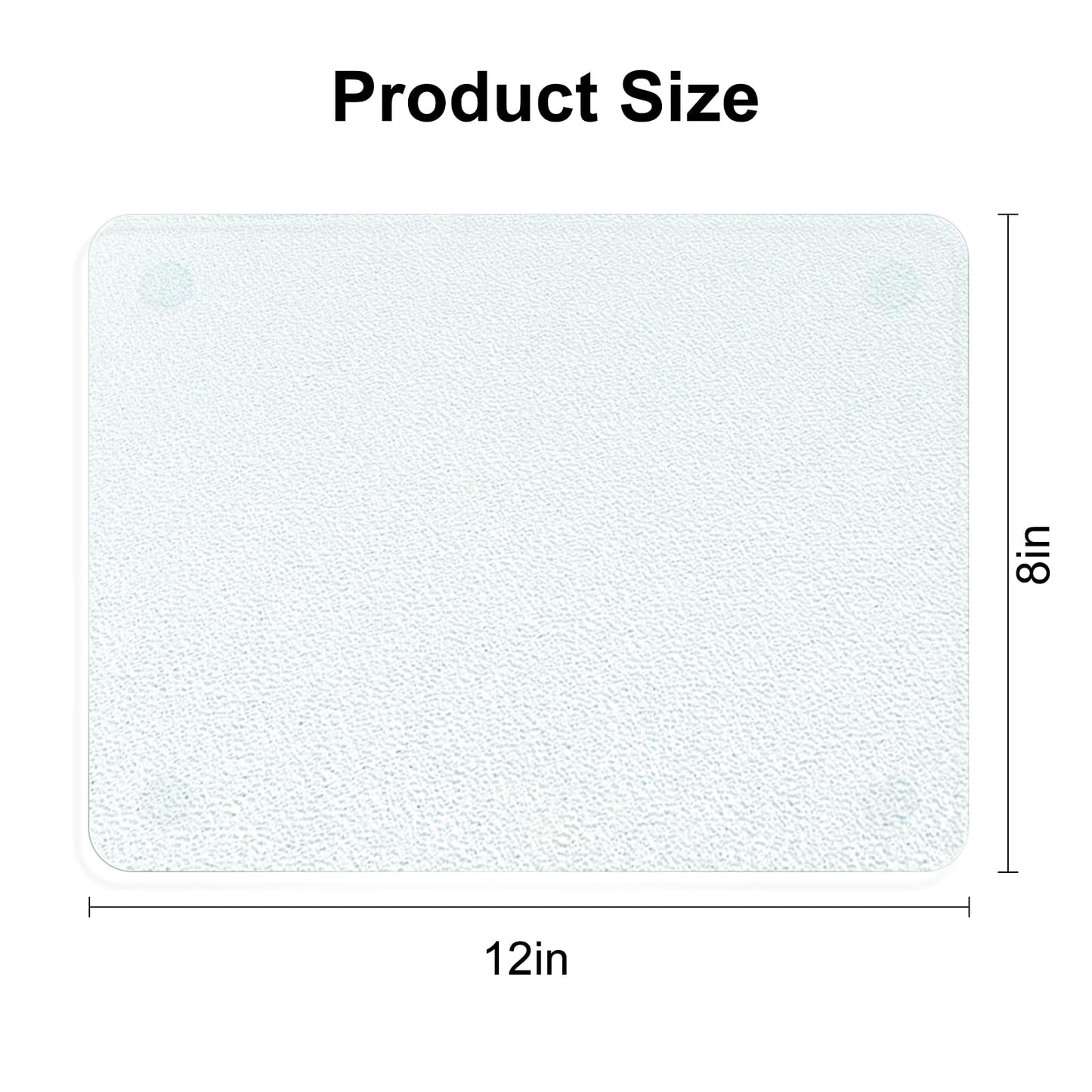 KimiDitt Tempered Glass Cutting Board, 8x12" Glass Cutting Board for Kitchen Counter,Small Size Frosted,with Non-Slip Feet, Scratch Resistant,Heat Resistant