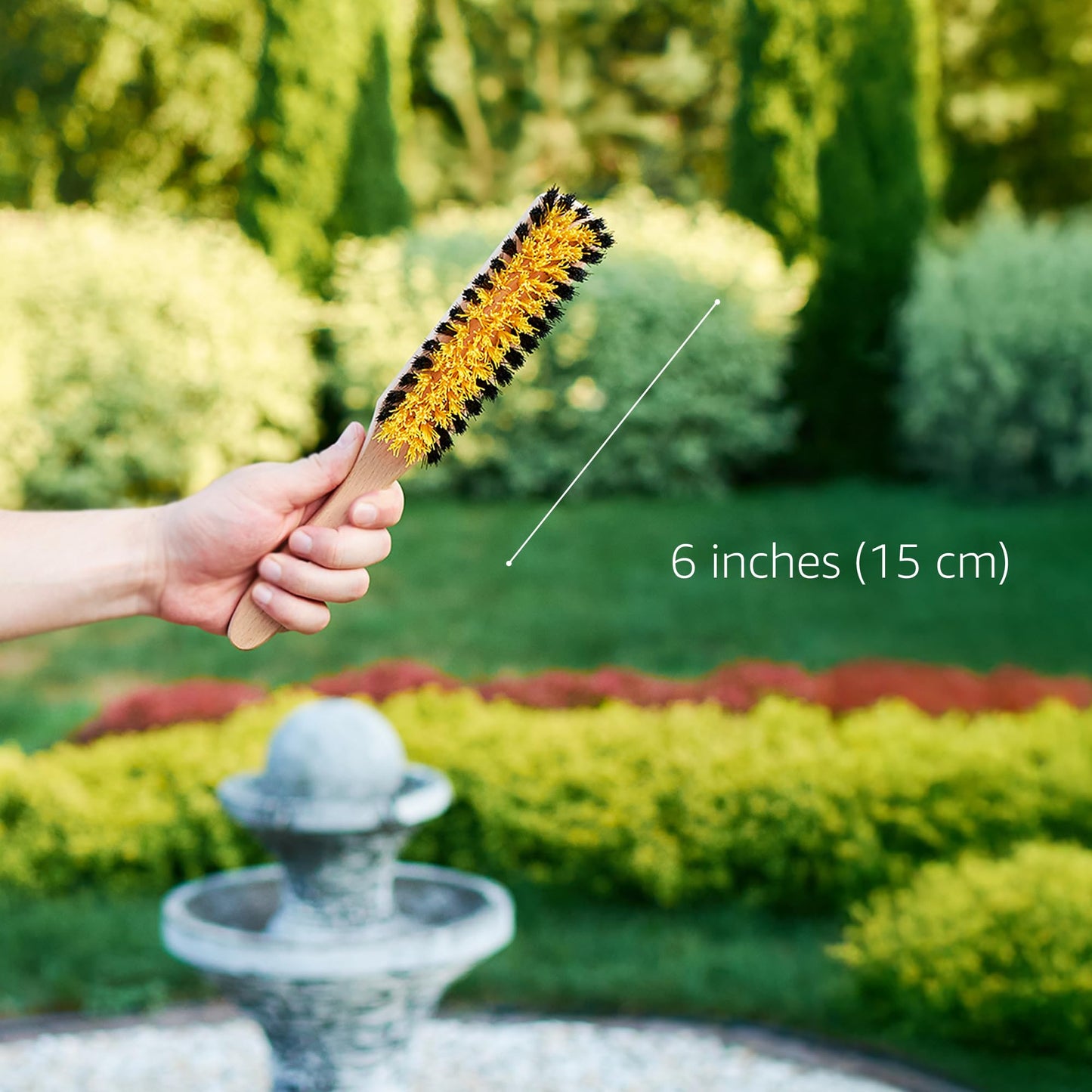 Carpet Cleaning Brush, Scrub Brush with Handle for Floor Mats, Rug Brush, Heavy Duty Carpet Cleaner Brush, Nylon Upholstery Brush for Indoor and Outdoor, Stiff Bristle Car Carpet Brush, Yellow