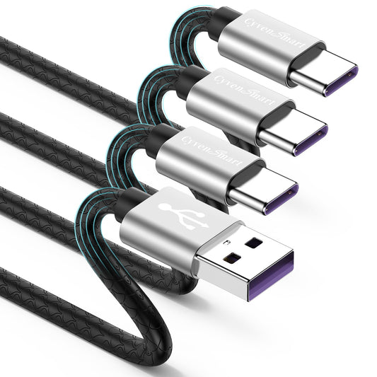 [3Pack 6ft]Usb A to Usb Type C Charging Cable Compatible with Samsung Galaxy S9 S10 S8 Plus Charger C Cord(3A Fast Charging),TPE Usbc Carplay Cord for iPhone 16 15 Pro Max Samsung A32/A12/A10e/A20/A51